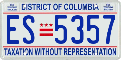 DC license plate ES5357