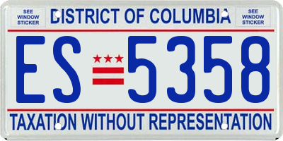 DC license plate ES5358