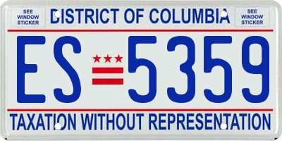 DC license plate ES5359