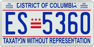 DC license plate ES5360