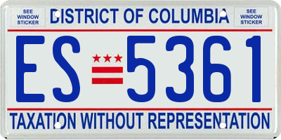 DC license plate ES5361