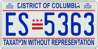DC license plate ES5363