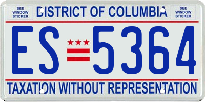DC license plate ES5364