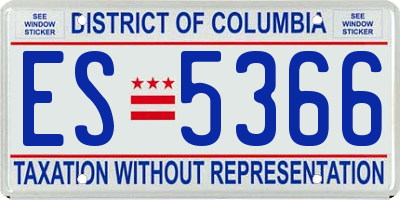 DC license plate ES5366