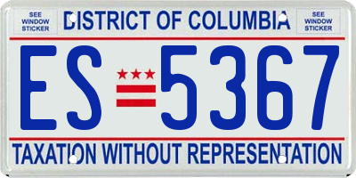 DC license plate ES5367