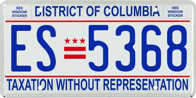 DC license plate ES5368