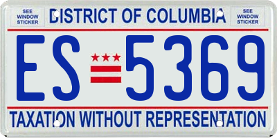 DC license plate ES5369
