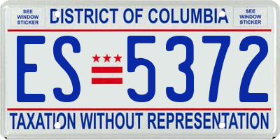 DC license plate ES5372