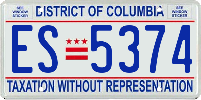 DC license plate ES5374