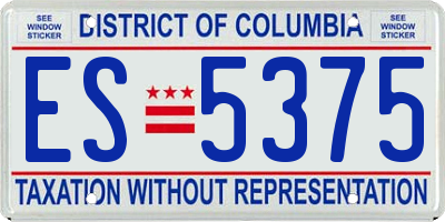 DC license plate ES5375