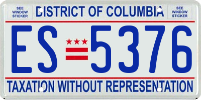 DC license plate ES5376