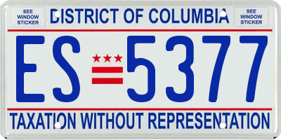 DC license plate ES5377