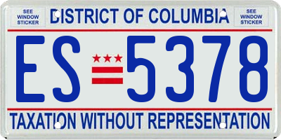 DC license plate ES5378
