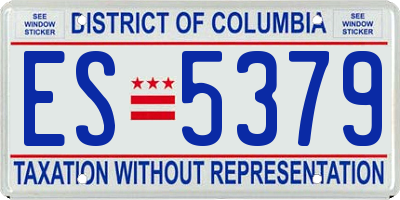 DC license plate ES5379