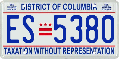 DC license plate ES5380