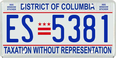 DC license plate ES5381