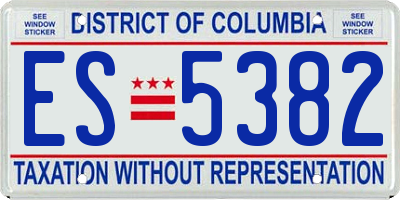 DC license plate ES5382