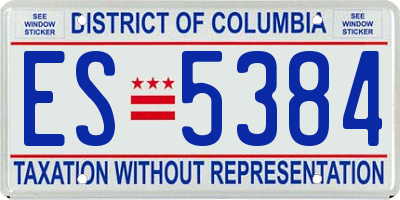 DC license plate ES5384