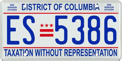 DC license plate ES5386