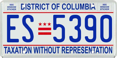 DC license plate ES5390
