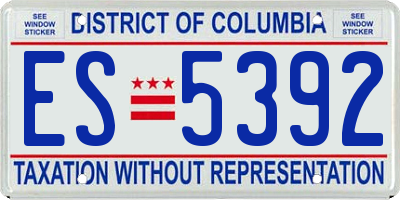 DC license plate ES5392