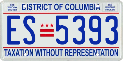 DC license plate ES5393