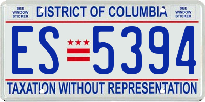DC license plate ES5394
