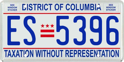 DC license plate ES5396