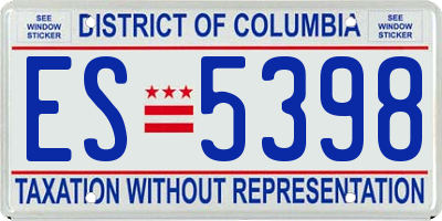 DC license plate ES5398