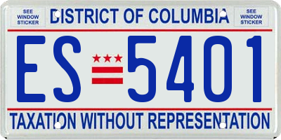 DC license plate ES5401