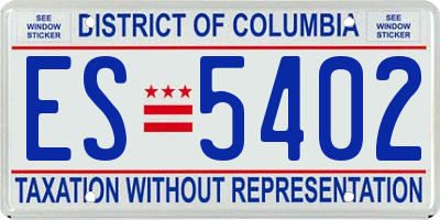 DC license plate ES5402