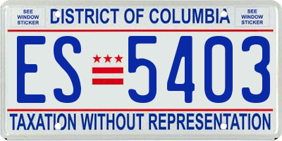DC license plate ES5403