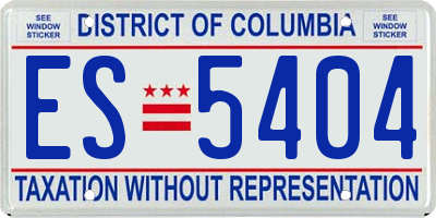 DC license plate ES5404