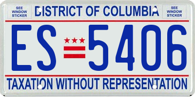 DC license plate ES5406