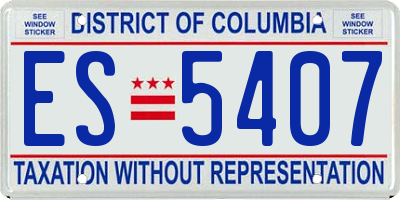 DC license plate ES5407