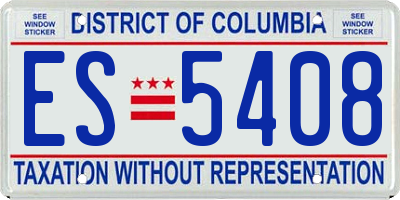 DC license plate ES5408
