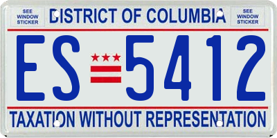 DC license plate ES5412