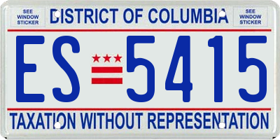 DC license plate ES5415