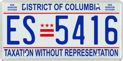 DC license plate ES5416