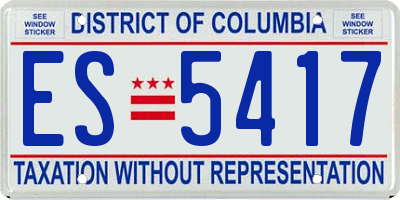 DC license plate ES5417