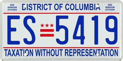 DC license plate ES5419