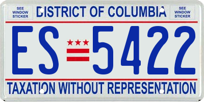 DC license plate ES5422