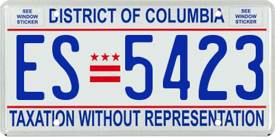 DC license plate ES5423