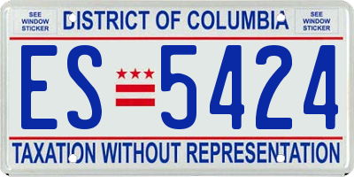 DC license plate ES5424