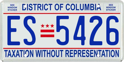 DC license plate ES5426