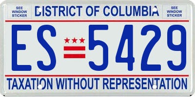 DC license plate ES5429