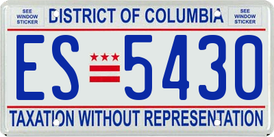 DC license plate ES5430