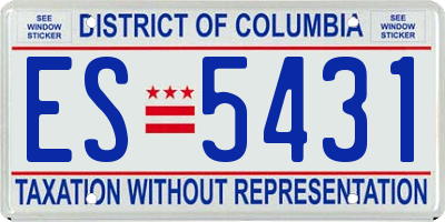 DC license plate ES5431