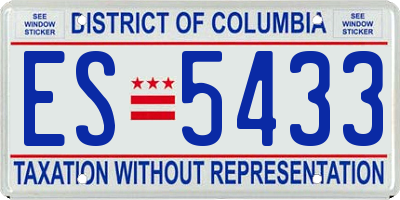 DC license plate ES5433