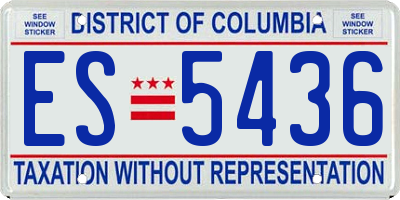 DC license plate ES5436